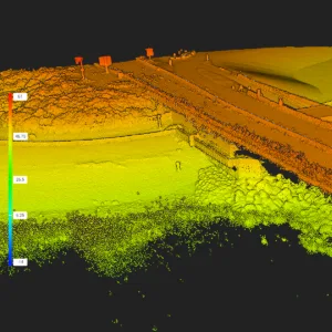 Laserscan puntenwolk hoogtekaart Oosterschelde kering